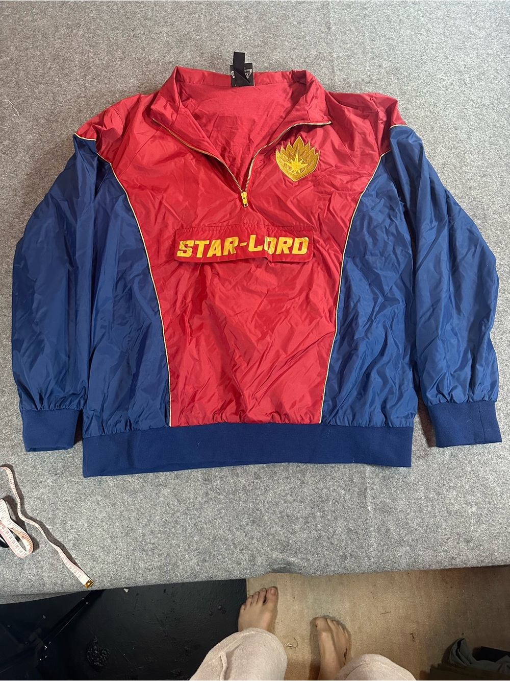 Marvel Star-Lord Red and Blue Half-Zip Windbreaker